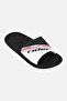 Men Brand Logo Slip On Slides, Black