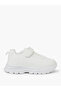 Kids Unisex White Plain Hook And Loop Sneakers