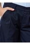 Teen Girls Navy Blue Wide Leg Pants With Side Pocket - 3