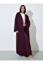 Burgundy Batwing Sleeves Open Front Abaya