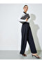 Black Wide Leg With Pleat Detailing Formal Pants