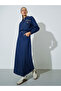 Navy Blue Denim Maxi Skirt