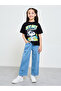 Girls Straight Leg Jeans With Bow Embroidery - 2