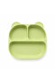 Mio Silicone Food Set 4-Piece - Compartmentalized Vacuum Base Silicone Food Plate, Spoon, Training Cup, Bowl with Lid Bpa-Free Lime Green - 2