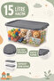 2-Piece Lockable Box - Toy Organizer Baby Kids Room Item Storage Organizer 15Lt Gray - 3