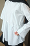 Women's Asymmetrical Cape Detailed Poplin Shirt White - 6