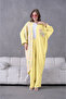 Women's Floral Embroidered Linen Bat Sleeve Double Set - 3