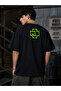 Unisex Black Oversized 100% Cotton Back and Front Printed Crew Neck Street Style T-Shirt Rammstein - 2