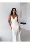 Women's Tie-Detail Deep Slit Low-Cut Dress - 2