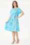 Turquoise Italian Floral Patterned Double Side Pocket Dress 38 - 44 Size - 2