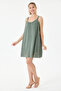Khaki Italian Lace Short Dress with Straps, Sizes 40 - 44 - 2