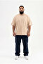 Men's Plus Size Basic T-Shirt Beige - 4