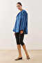 Crew Neck Linen Shirt Blue - 4