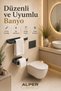 Anthracite Lamalı 2-Piece Bathroom Set, Lamalı Solo Towel Paper Holder, Lamalı Toilet Paper Holder, Both Adhesive and Mountable Product - 3