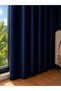 Dark Blackout Navy Blue Blackout Background Curtain Sunlight-Proof Non-Pleated Single Panel Tulle Curtain Rustic - 3