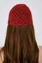 Sequin Detailed Summer Knitted Beanie Y8255 Claret Red - 6