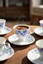 Talisya 6-Person Porcelain Coffee Cup Set Blue - 90 ml