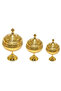 Handmade Brass Embossed Sugar Pot with Lid Gold Finish( diameter 5''x height 8''x weight:0.700gram) - 3