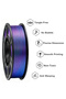 Silk Tricolor PLA 3D Printer Filament, 1.75mm Multicolor 3D Printing Filament, Blue Purple Black Fil - 4