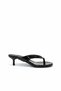 Hipop Black Patent Leather Flip-Flop Women's Heeled Shoes