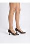 Women's Flora Brown Croco 6 cm Thin Heeled Stiletto - 2