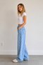 Women's High Waist Polka Dot Wide Leg Jeans - 3