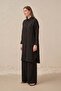 Black-Comfortable Fit Long 100% Linen Shirt - 2