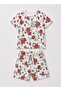 Girls White Red Floral Print Co-ord Set - 6