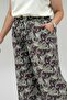 69013 Large Size Elastic Waist, Pockets, Wide Leg Mango Pants - Ethnic Pattern Brown - 2