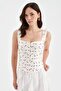 Women's Underwire Jacquard Floral Fabric Detailed Design Corset - 2