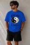 Mixed Text Printed Crew Neck Casual Unisex Oversize T-Shirt - Cotton Casual T-Shirt