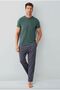 Men's 100% Cotton Crew Neck Short Sleeve Pajama Set