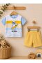 100% Cotton Pocketed Surfer Teddy Bear Top and Bottom Two-Piece Baby Set - 2