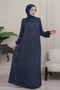 Shirt Roba Front Buttoned Embossed Patterned Dress Hijab Dress Mother's Dress Prayer Dress - 2
