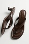 Talyano Brown Wrinkled (3 cm Heeled) Short Heeled Daily Use Slippers - 2