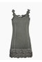 Women's Cycling Lace Collar Strap Mini Length Summer Knitted Viscose Nightgown Dress