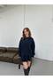 Women's Oversize Long Sweater and Flared Mini Skirt Knitwear Top and Bottom Set - Standard
