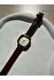 Minimal Leather Cord Hera Women's Wristwatch Claret Red - 4