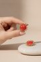 Red Yellow Colorful Sun Motif Bijouterie Earrings Women's Jewelry Accessory - 4