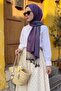Double-Sided Silk Shawl Eggplant Purple