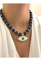 Eye Detail Bead Necklace (Steel) Blue - 4