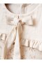 Square Neck Ruffle Floral Patterned Girl's Dress - 3