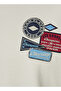 Crew Neck Short Sleeves Badge Applique T-shirt - 2