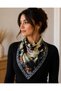 Women's Abstract Artistic Patterned Satin Square Scarf Hair and Neck Accessory 55X55
