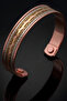 Men's and Women's Copper Bracelet Thick Three-Color Leaf and Spiral Pattern Adjustable Ion Bracelet - 3