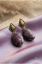 Handmade Purple Jasper Natural Stone Earrings with Brass Accessories - 4