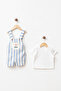 Baby Boy 100% Cotton Linen Buttoned Badi Gift Set 2-Piece Slopet Baby Set - 2