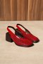 Fallon Genuine Leather Thick Heeled Women's Shoes Sandals