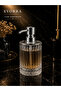 Striped Glass Liquid Soap Dispenser 400 ml Glass Soap Dispenser with Silver Pump - 2