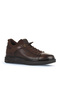 Brown Silver Printed Leather Men's Casual Shoes - 2